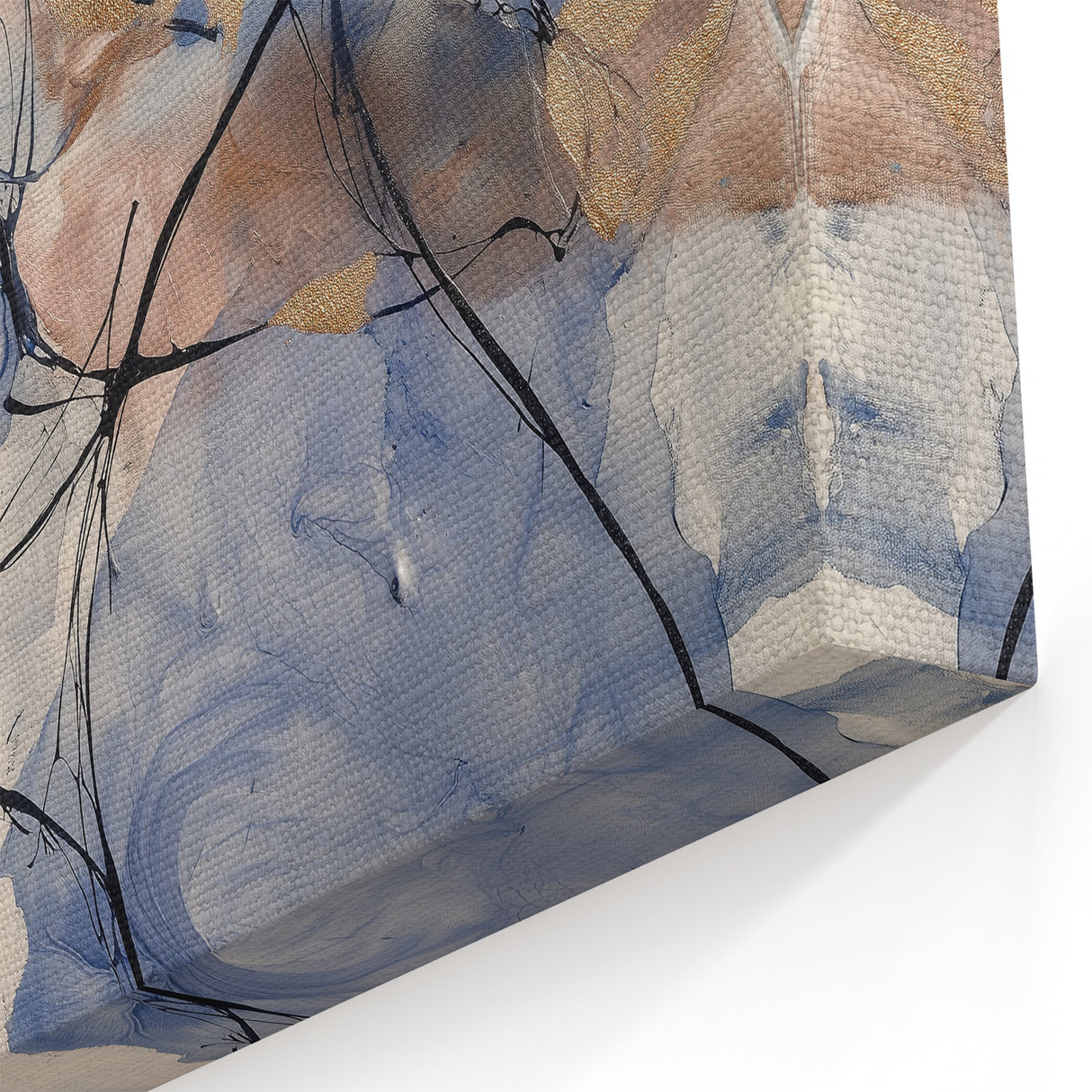 Elegant Navy and Gold Abstract Art - Minimalist Wall Canvas