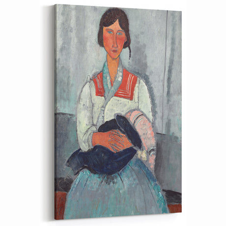 Modern Wall Art - Abstract Portrait of Gypsy Woman with Baby