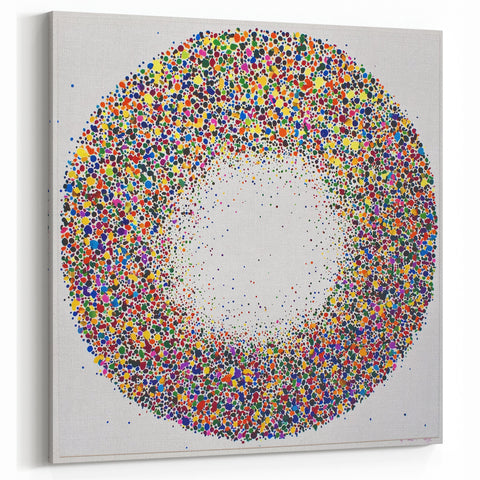 Vibrant Circular Splatter Art - Multicolor Abstract Wall Canvas