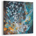 Abstract Turquoise and Gold Splatter Art - Dynamic Modern Wall Decor
