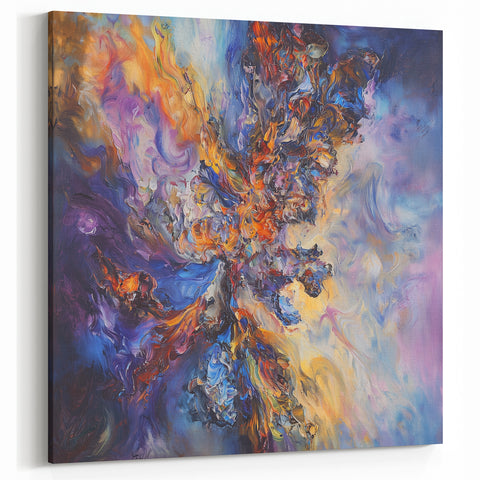 Vivid Multicolor Abstract Splatter Art - Modern Fluid Wall Canvas