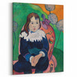 Modern Wall Art - Expressive Portrait with Vibrant Floral Details