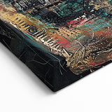 Turquoise and Red Abstract Splatter Art - Modern Textured Wall Canvas