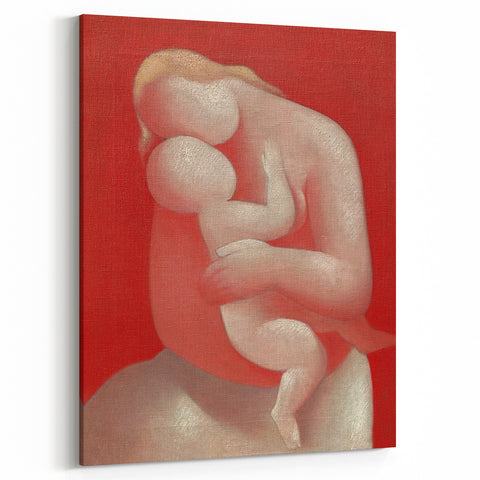 Modern Wall Art - Intimate Mother and Child in Warm Abstract Tones