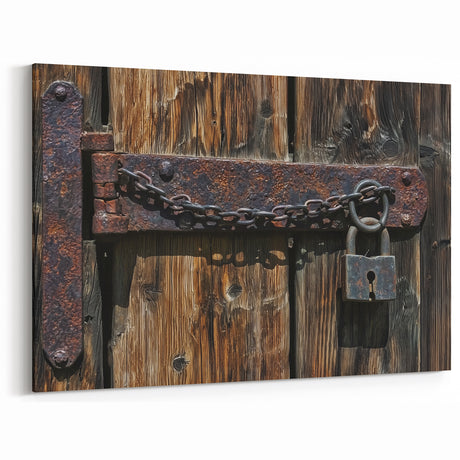 Rustic Barn Door Lock - Vintage Farmhouse Wall Art for Home Decor