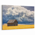 Stormy Sky and Barn in Wheat Field - Scenic Country Wall Art for Decor