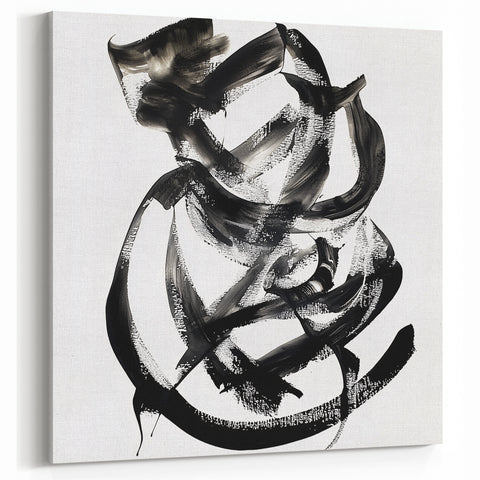 Minimalist Black and White Line Art – Modern Abstract Brush Strokes