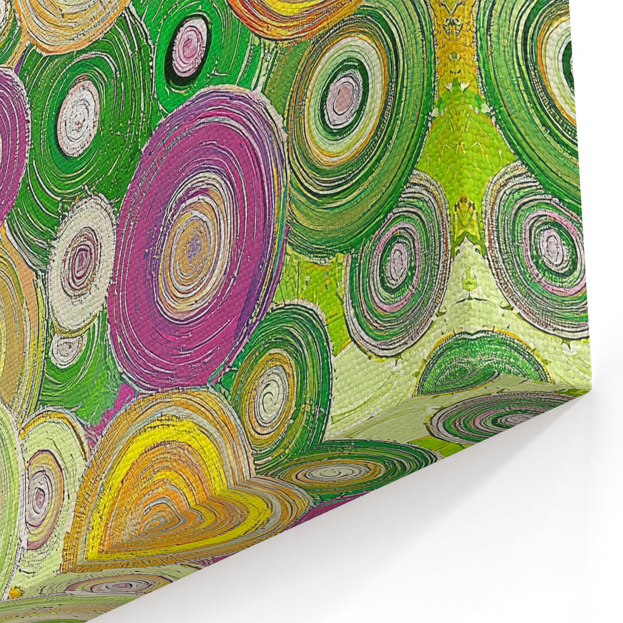 Abstract Line Art – Spring Meadow Inspired Geometric Strokes Canvas