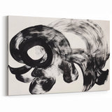 Bold Black and White Abstract Line Art – Modern Brush Strokes Canvas