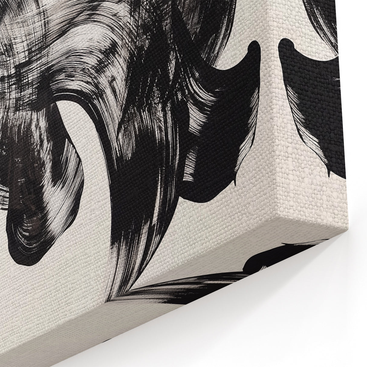 Bold Black and White Abstract Line Art – Modern Brush Strokes Canvas