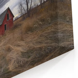 Rustic Red Barn Under Stormy Skies - Dramatic Farmhouse Wall Art