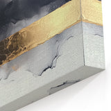 Abstract Gold and Gray Art – Modern Monochrome Canvas with Metallic Accents