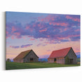 Farmhouse Barn Wall Art – Rustic Barn Canvas with Stunning Sunset