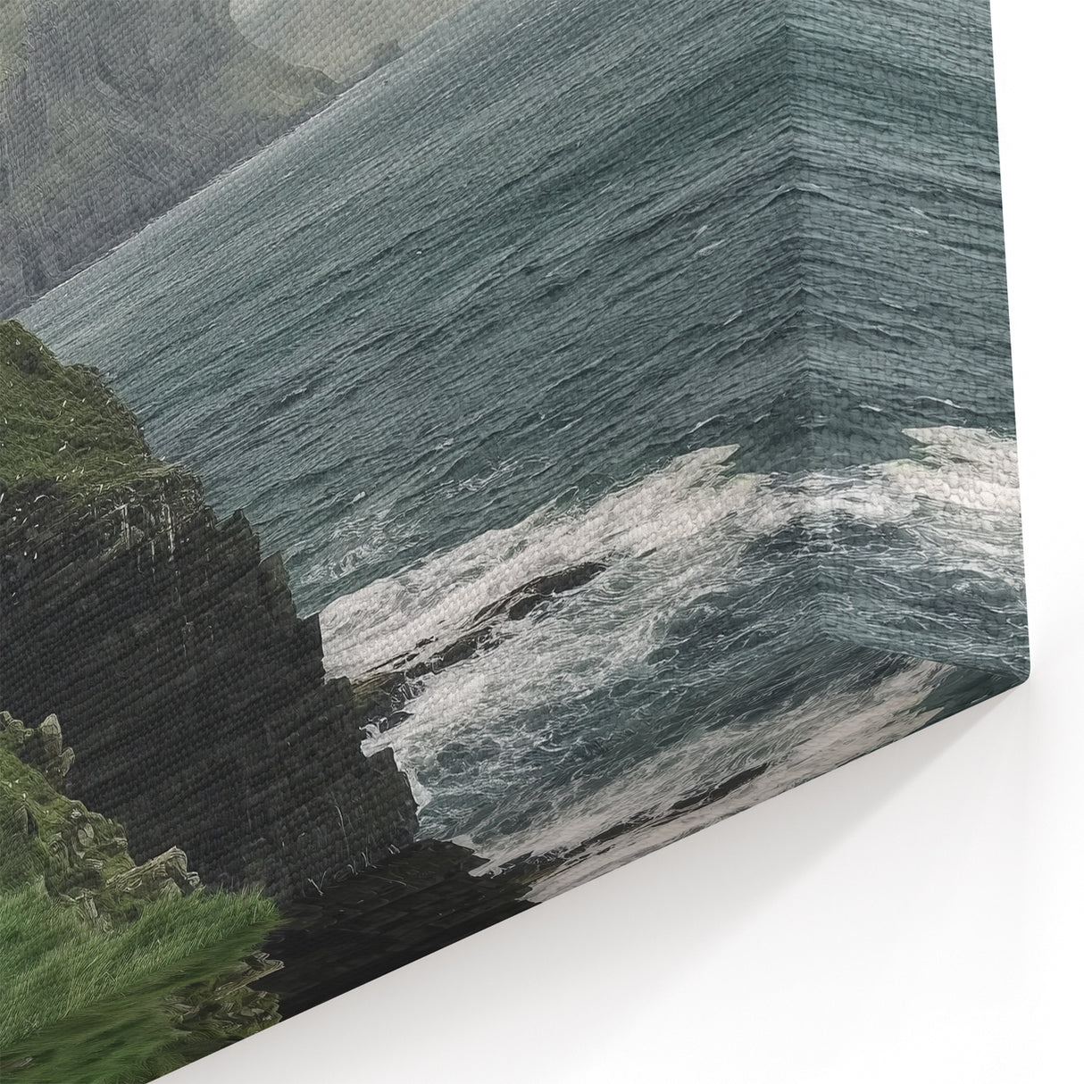 Rustic Coastal Barn Wall Art – Vintage Barn Canvas with Ocean View