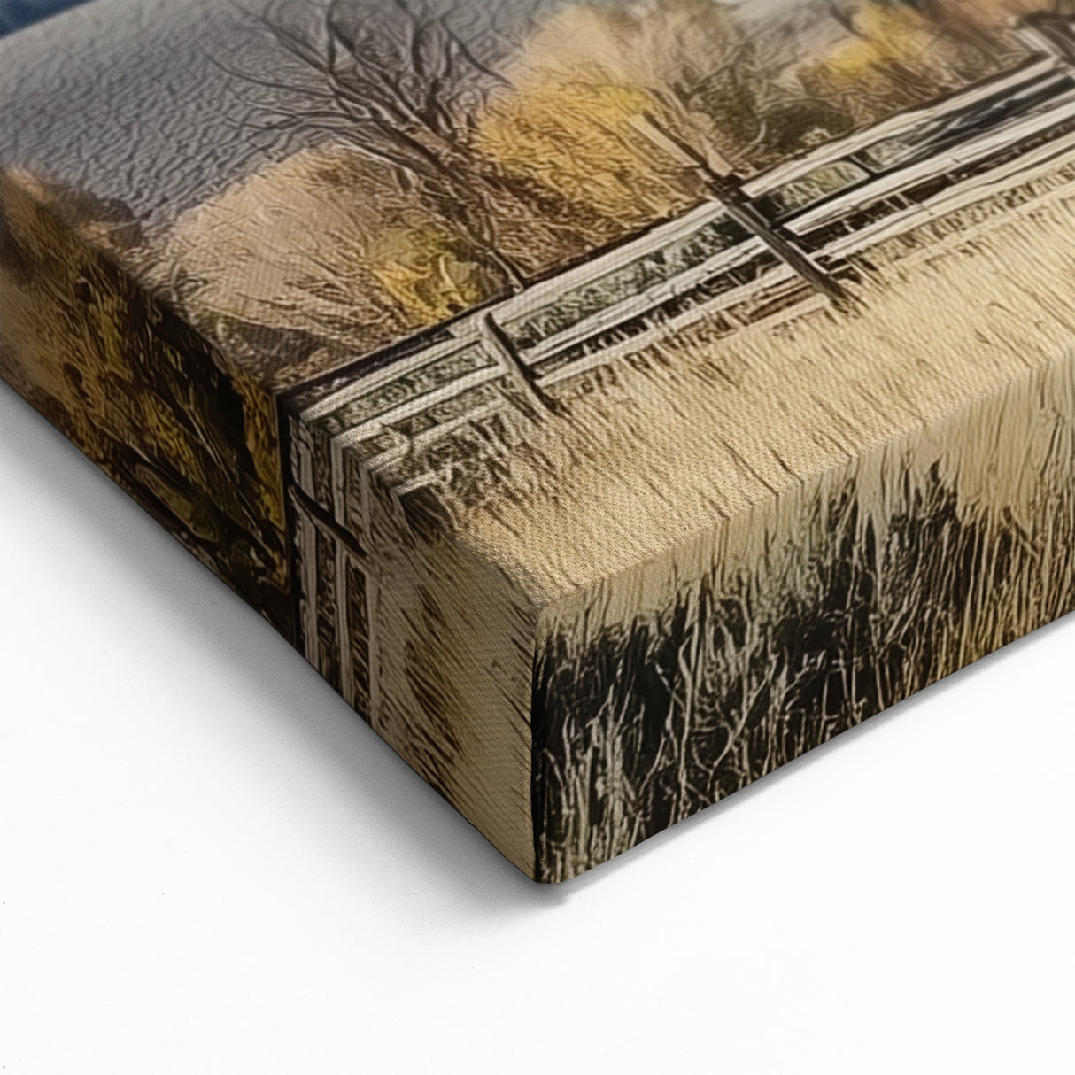 Rustic Mountain Barn Wall Art – Farmhouse Canvas with Scenic Landscape