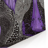 Abstract Purple Line Art – Bold Black and White Geometric Canvas