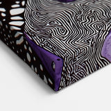 Abstract Purple Line Art – Bold Black and White Geometric Canvas