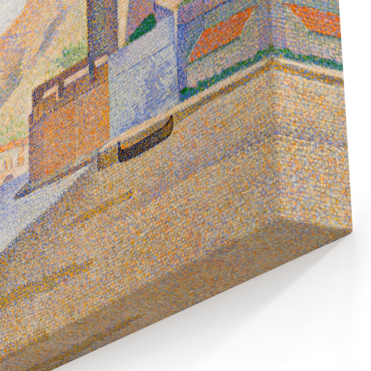 Modern Wall Art - Serene Pointillist Landscape of Coastal Town