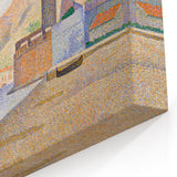 Modern Wall Art - Serene Pointillist Landscape of Coastal Town