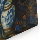 Modern Wall Art - Still Life with Blue Figurines and Bold Contrast