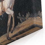 Modern Wall Art - Saddled Gray Horse in Motion