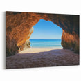 Coastal Beach Scenes - Ocean View Through Cave Wall Art Print