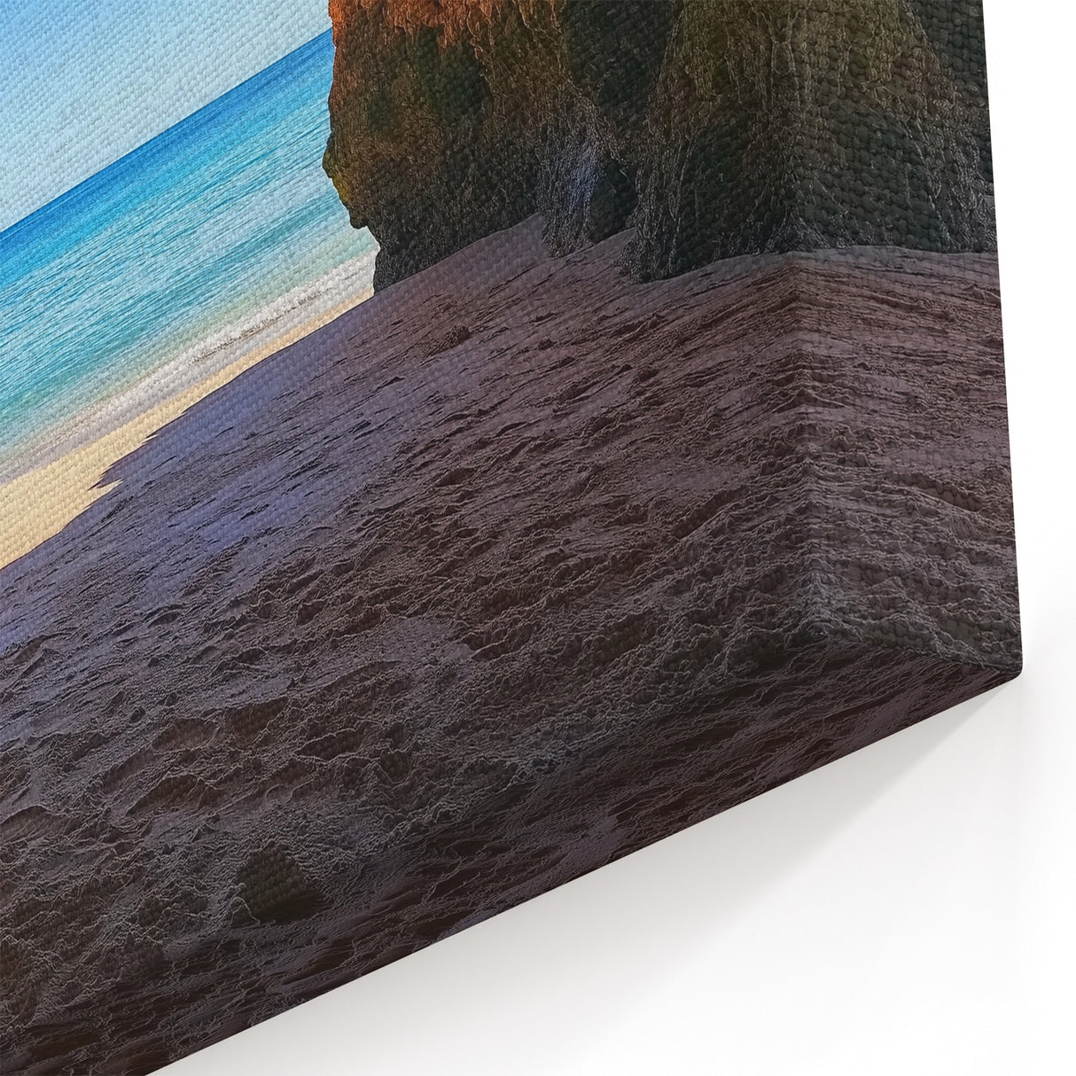 Coastal Beach Scenes - Ocean View Through Cave Wall Art Print