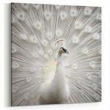 White Peacock Close Up Art - Wildlife Nature Photography Print