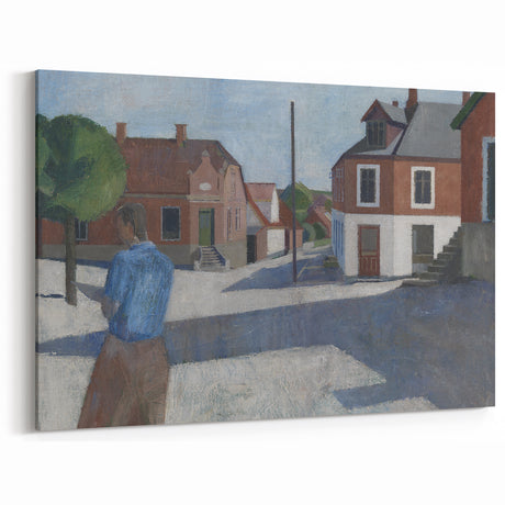 Modern Wall Art - Quiet Street Scene with Figure