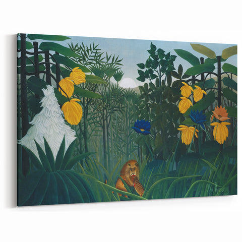 Modern Wall Art - Vibrant Jungle Scene with Lion