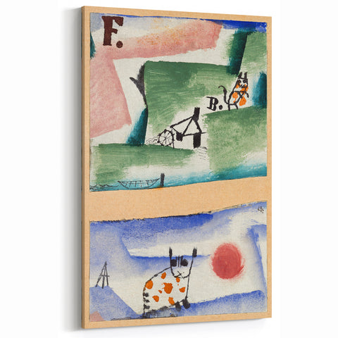 Modern Wall Art - Playful Abstract Cat Design in Vibrant Colors