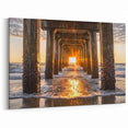Golden Pier Sunset - Oceanfront Coastal Wall Art for Seaside Decor