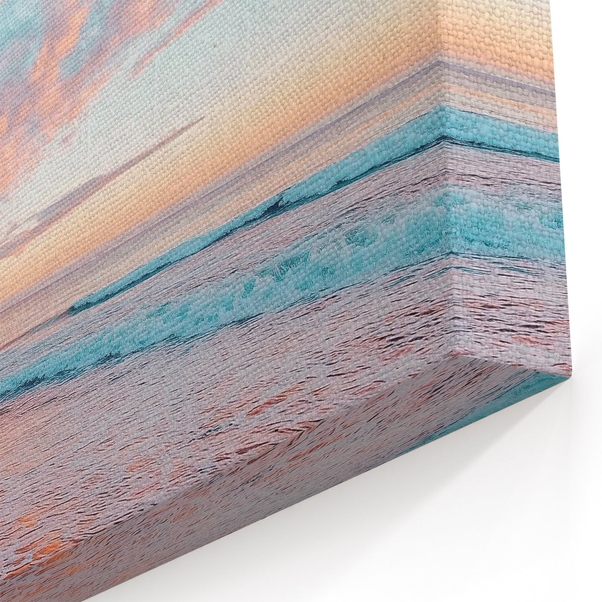 Dreamy Coastal Wall Art - Pastel Beach Sunrise with Serene Ocean Waves