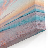 Dreamy Coastal Wall Art - Pastel Beach Sunrise with Serene Ocean Waves