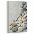 Natural Stone Art Wall Decor - Elegant Floral Pebble Beach Design