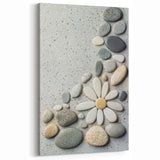 Natural Stone Art Wall Decor - Elegant Floral Pebble Beach Design