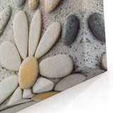 Natural Stone Art Wall Decor - Elegant Floral Pebble Beach Design