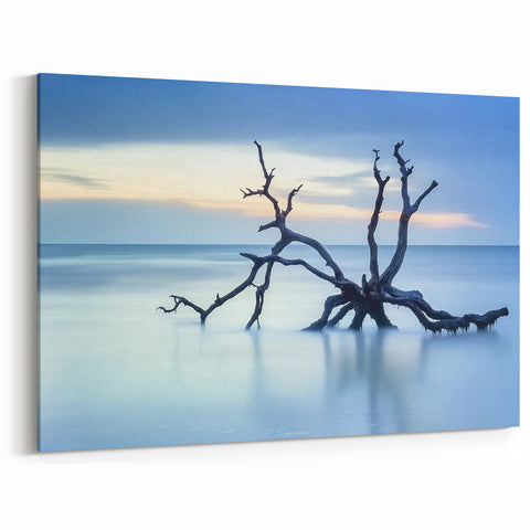 Tranquil Coastal Tree Wall Art - Minimalist Beach Serenity Print