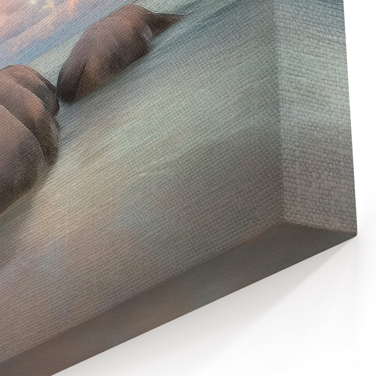 Serene Ocean Rocks Wall Art - Pastel Sky Coastal Beach Decor