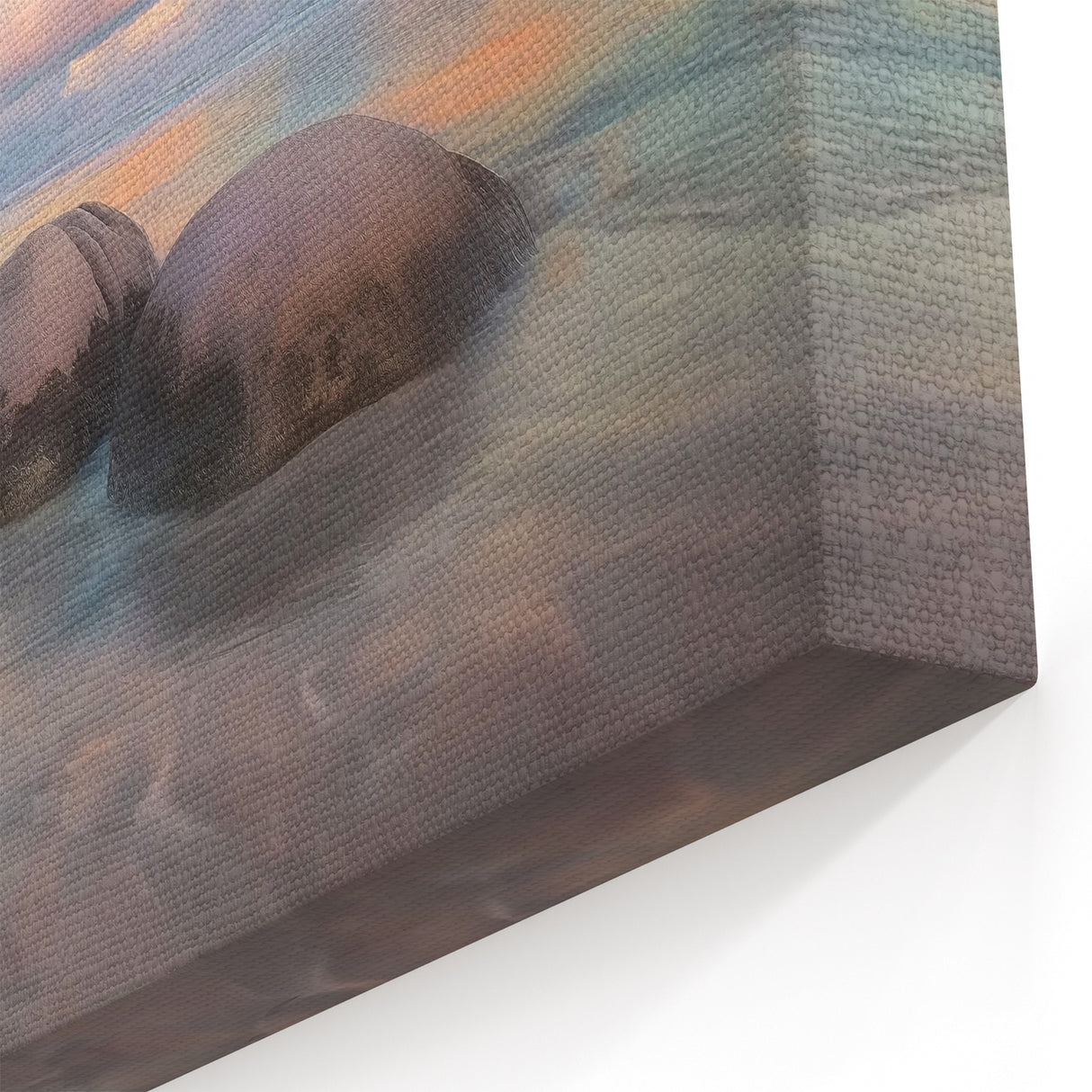 Pastel Coastal Rocks Wall Art - Tranquil Ocean Beach Scene Decor