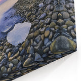 Rocky Beach Sunset Wall Art - Vibrant Coastal Ice and Ocean Decor