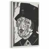 Black and White Expressionist Portrait – Abstract Monochrome Wall Art