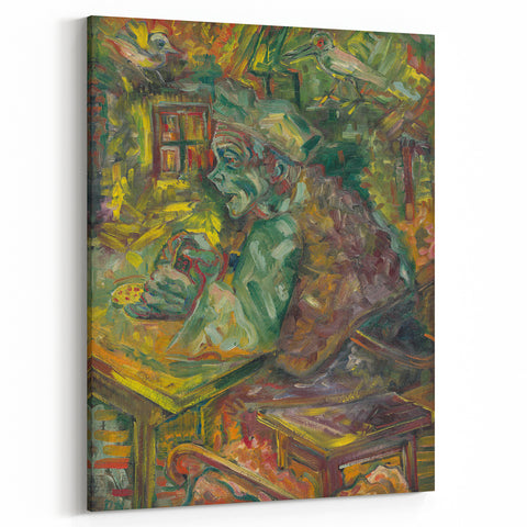 Expressionist Dining Scene – Vibrant Abstract Canvas Wall Art