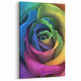 Blooming Flowers Artwork - Vibrant Close-Up of Rainbow Rose Petals