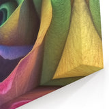 Blooming Flowers Artwork - Vibrant Close-Up of Rainbow Rose Petals