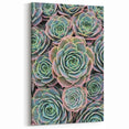 Nature Inspired Wall Art - Close-Up of Vibrant Green Succulent Patterns