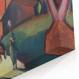 Expressionist Landscape Scene – Vibrant Indians on Horseback Wall Art