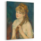 Impressionism Wall Art: Young Woman Braiding Hair by Renoir Prints