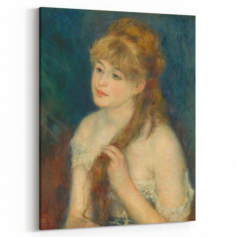 Impressionism Wall Art: Young Woman Braiding Hair by Renoir Prints