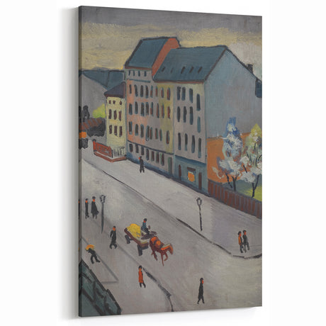 Expressionist Urban Scene – Serene Abstract Street Canvas Wall Art